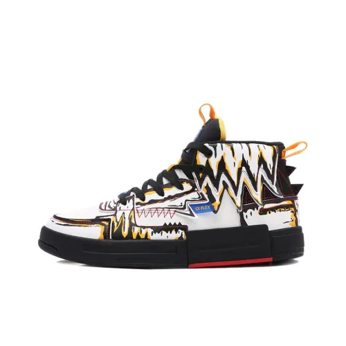 Erke Strange Bomb A Fle Высокие Кроссовки для Скейтбординга Мужские Белый Желтый Черный