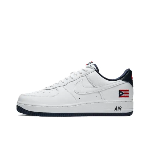 Nike Air FORCE 1 'Puerto RiCO' Покрытие Slip-resistant Low Top Скейтборд Кроссовки Мужские Белый Синий