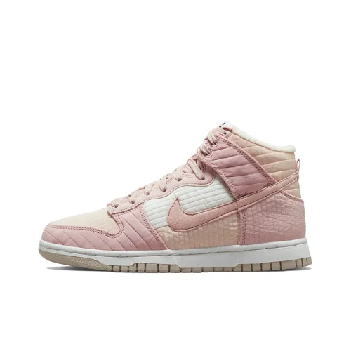 Nike Dunk High LX NN High Топ Кроссовки для скейтбординга Женские Белые Розовые Пэчворк