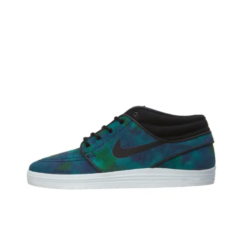 nike SB Stefan Janoski LUNAR MID Противоскользящие амортизаторы Легкий MID Топ Скейтборд Кроссовки Мужской Зеленый