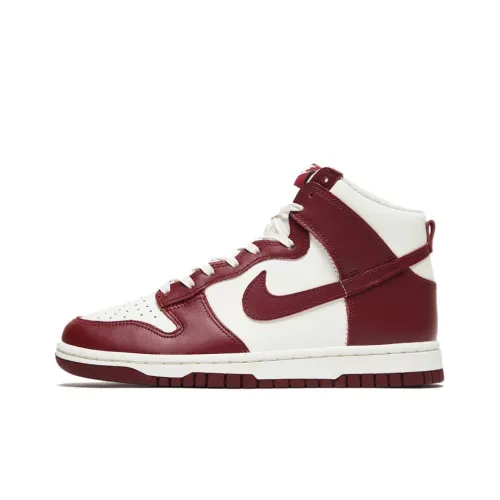 Nike Dunk High Топ Скейтборд Кроссовки Женские Темно-бордовый