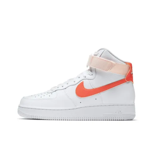 Nike Air FORCE 1 'Оранжевый Жемчужный' Высокие Кроссовки для скейтбординга Женские Белые Оранжевые