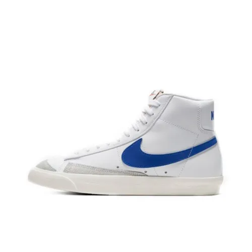 Nike Blazer 77 Противоскользящие Устойчивые к истиранию MID Топ Скейтборд Кроссовки Женские Синий Белый