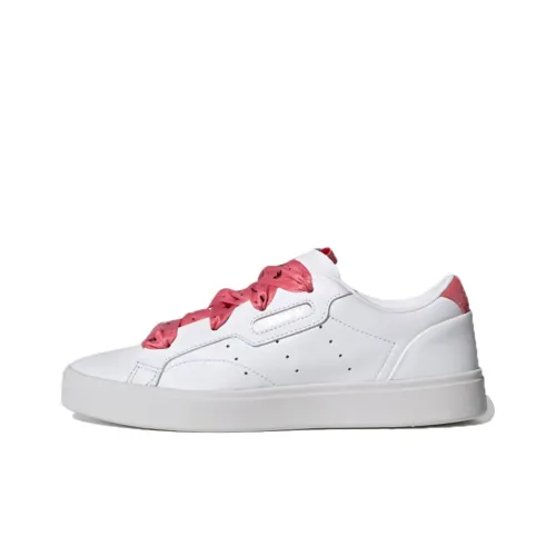 Adidas Originals Sleek Low Топ Кроссовки для скейтбординга Женские Белые Розовые