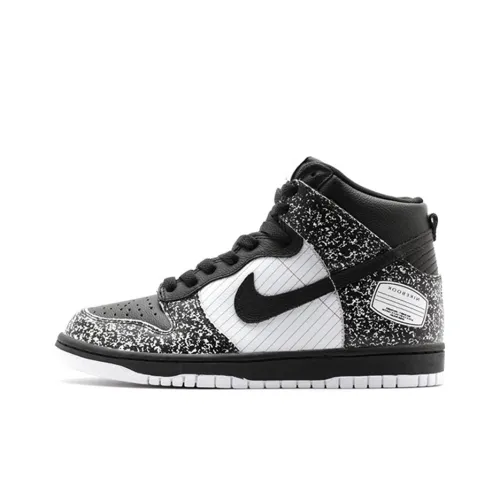 nike Dunk SB Снова в школу Ноутбук Противоскользящие Высокие Кроссовки для скейтбординга Женские Черный Белый