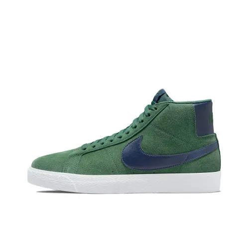Nike Blazer Noble Green Покрытие Slip-Resistant Abrasion-Resistant Легкий MID Скейтбординг Кроссовки Унисекс