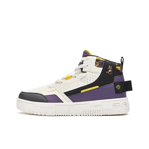 Erke High Top Скейтборд Кроссовки Мужские Белый Фиолетовый