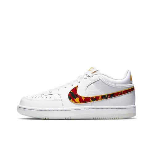 Nike Sky Force Покрытие Slip-Resistant и Abrasion-Resistant Низкий Топ Скейтборд Кроссовки Мужские Белый Желтый