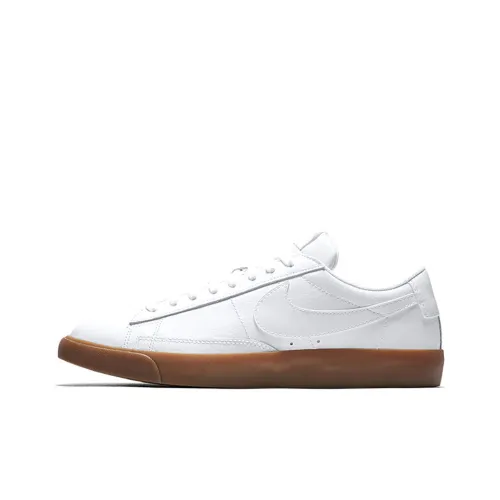 Nike Blazer Le Slip Противоскользящие Устойчивые к истиранию Низкие Кроссовки для скейтбординга Мужские Белые Натуральная резина