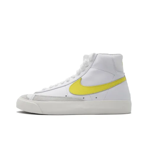 Nike Blazer Покрытие Поддержка MID Топ Скейтборд Кроссовки Унисекс Белый Желтый