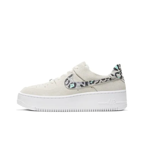 Nike Air Force 1 Leopard Покрытие Slip-Resistant Низкий Топ Скейтбординг Кроссовки Женские Серый Леопард С принтом
