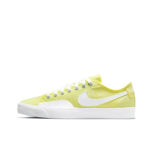 Nike Blazer SB 'Свет Citron' Устойчивый к истиранию Баланс Легкий Низкий Топ Скейтборд Кроссовки Унисекс Желтый Белый