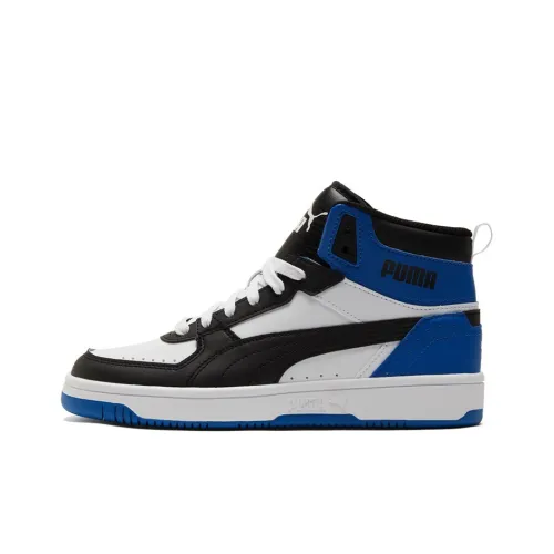 PUMA Rebound Joy MID Топ Скейтборд Кроссовки Унисекс Белый Черный Синий