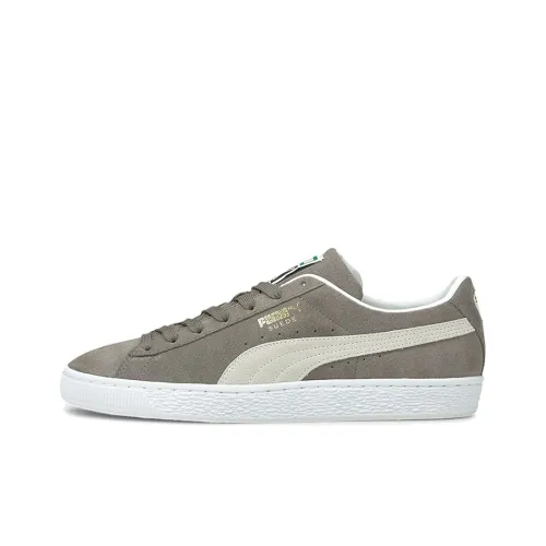 PUMA Suede Classic XXI Classic XXI Low Скейтборд Кроссовки Унисекс Хаки Серый Белый