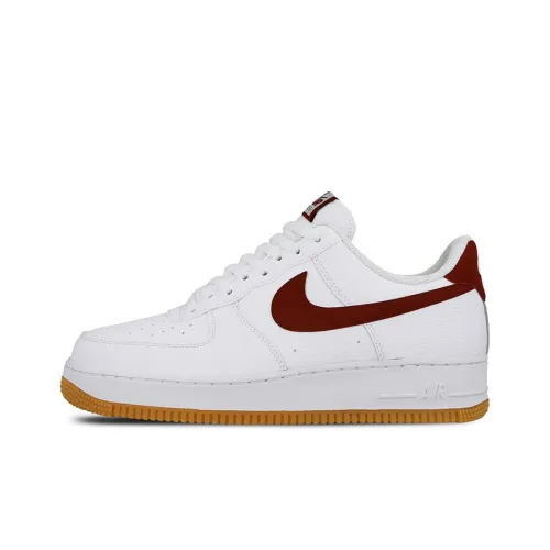 Nike Air FORCE 1 07 Gum Medium Brown Non Slip Lightweight Low Top Скейтборд Кроссовки Unisex White Brown