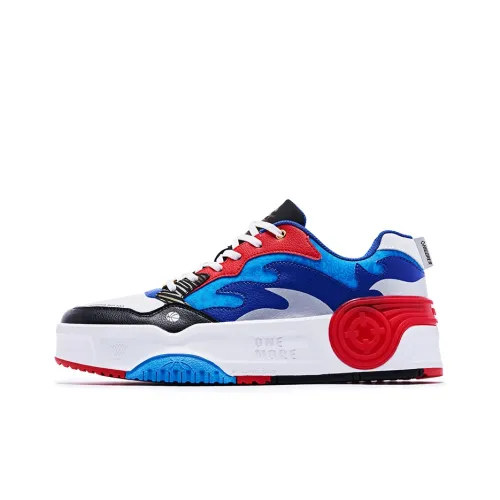 RIGORER Slip-resistant Abrasion-resistant Low-top Skateboard Shoes Men's Blue Red White Риголер Противоскользящие Устойчивые к истиранию Низкие Кеды для скейтбординга Мужские Синий Красный Белый