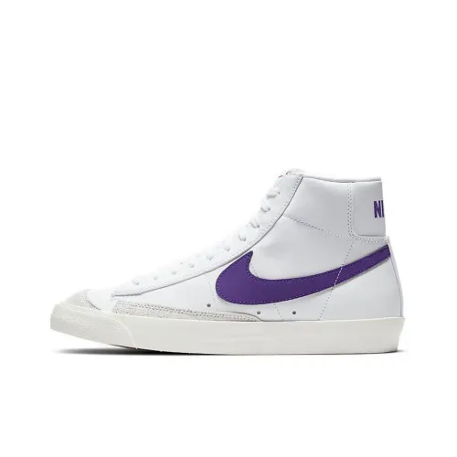 Nike Blazer 77 Vintage Coating Slip-Resistant MID Скейтбординг Топ Кроссовки Unisex Белый Фиолетовый