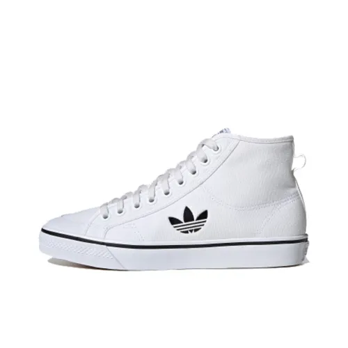 Adidas Originals NIZZA Series Hi противоскользящие устойчивые к истиранию MID Скейтбординг Кроссовки Унисекс Белый Черный