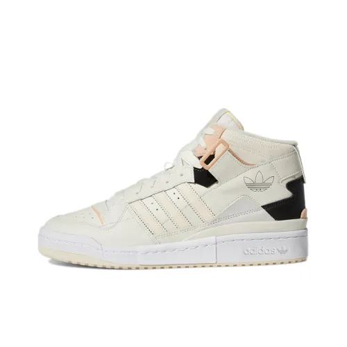 Adidas Originals FORUM Exhibit MID Амортизация Износостойкие Высокие Кроссовки для скейтбординга Унисекс Экрю