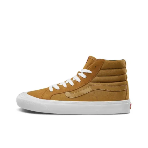 VANS Style 138 OG LX High Топ Скейтборд Кроссовки Унисекс Коричневый Желтый Шахматный Узор