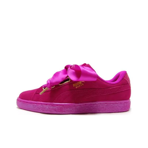 PUMA Suede Series Сердце Satin Низкие Кроссовки для скейтбординга Унисекс Розовые