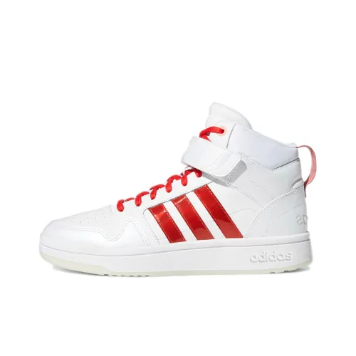 Adidas Neo Postmove MID Slip Resistant Abrasion Resistant MID Топ Скейтборд Кроссовки Женские Белый Красный