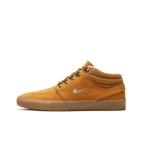 nike SB Stefan Janoski MID Премиум Устойчивый к истиранию Противоскользящий Низкий Топ Скейтборд Кроссовки Мужской Wheat