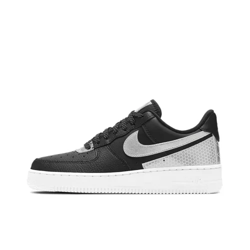 Nike Air FORCE 1 '07 SE Slip-on Устойчивый к истиранию Низкий Топ Скейтбординг Кроссовки Женские Черный Серебряный