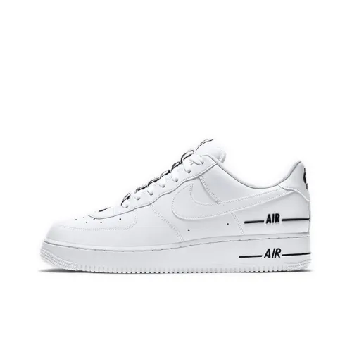 Nike Air Force 1 07 'Double Air' Низкие Скейтборд Кроссовки Унисекс Черный Белый