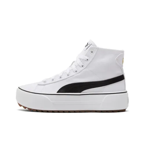 PUMA Kaia MID CV Высокие Кроссовки для скейтбординга Женские Белые Черный Золото
