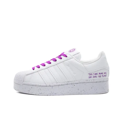 Adidas Originals Superstar Bold Low Топ Кроссовки для скейтбординга Женские Белые Фиолетовые