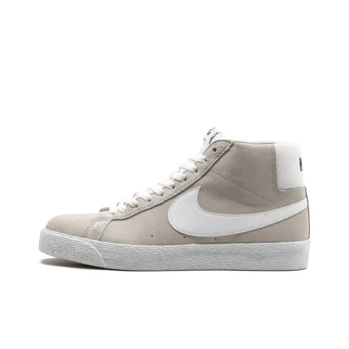 nike Blazer SB Премиум SE Белый цвет вершины Противоскользящие кроссовки для скейтбординга Slip Resistant MID Топ Унисекс Экрю Серый
