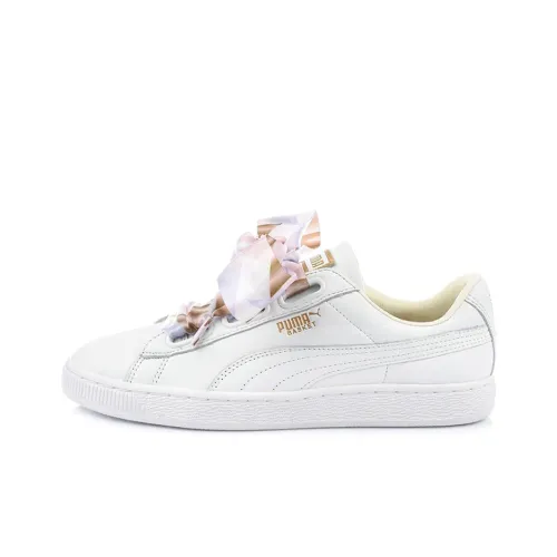 PUMA Basket Heart GEO CAMO Легкий Баланс Низкие Скейтборд Кроссовки Женские Whisper Белый