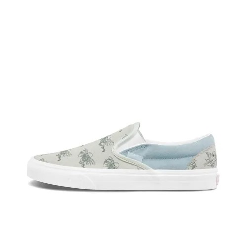 Vans Slip On Low Top Скейтборд Кроссовки Женские Серый Синий
