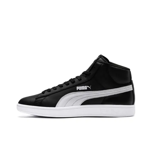 PUMA Smash v2 Легкий MID Топ Скейтборд Кроссовки Унисекс Черный Белый