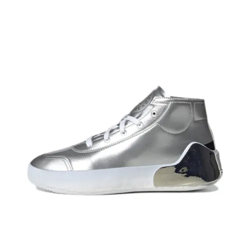 Stella McCartney x Adidas Treino MID CUT Покрытие Устойчивое к истиранию MID Топ Скейтборд Кроссовки Женские Серебряный