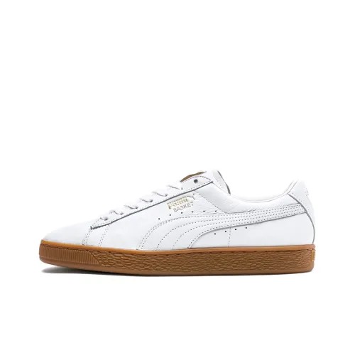 PUMA Basket Classic Gum DELUXE совместный бренд низкие кроссовки для скейтбординга мужские белые золото