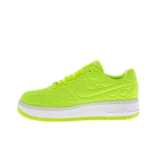 Nike Air Force 1 Upstep SE Slip Resistant Abrasion Resistant Низкие Кроссовки для скейтбординга Женские Зеленый Белый