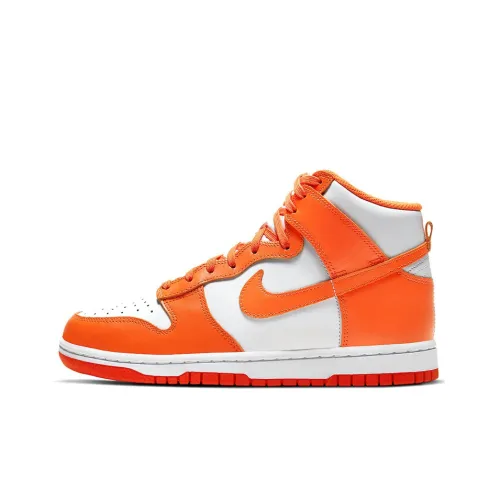Nike Dunk High 'Апельсин BLAZE' 2021 Высокие Кроссовки для скейтбординга Женские Белые Апельсиновые