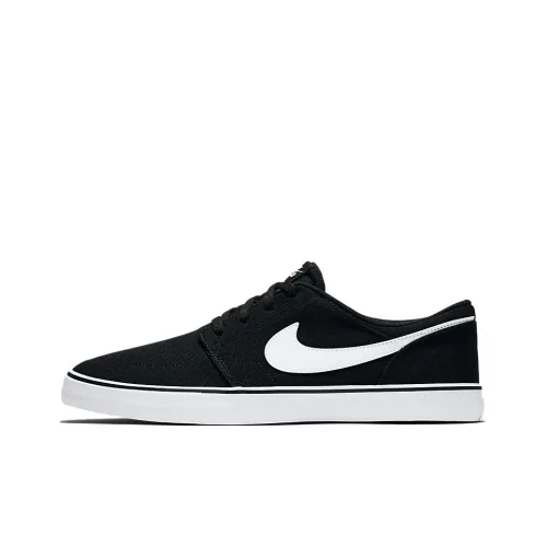 Nike SB Portmore II Solar CNVS Low Скейтборд Кроссовки Унисекс Черный Белый