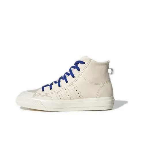 Adidas Originals NIZZA Hi Покрытие Slip-Resistant Высокий Топ Скейтборд Кроссовки Унисекс Белый Коричневый