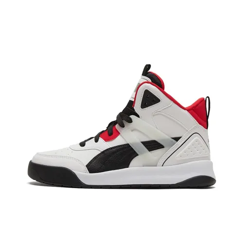 PUMA Backcourt Покрытие Легкий Устойчивый к истиранию MID Топ Скейтборд Кроссовки Унисекс Белый Черный Красный