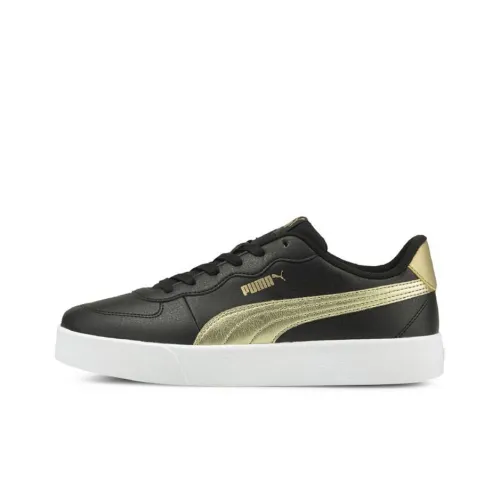 PUMA Skye Clean Износостойкий и Легкий Низкий Топ Кроссовки для скейтбординга Женские Черный Золото