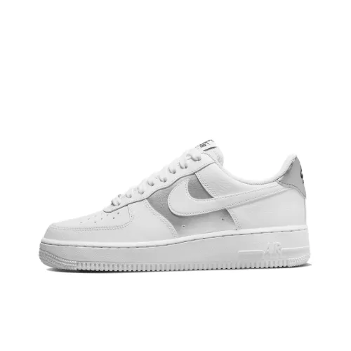 Nike Air FORCE 1 '07 Slip-resistant Abrasion-resistant Lightweight Low-top Скейтбординг Кроссовки Женские Белые Серебряные