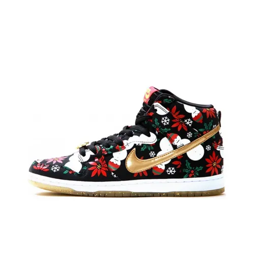 Nike Dunk SB Concepts Ugly Рождество Свитер Высокий Топ Скейтборд Кроссовки Мужской Черный
