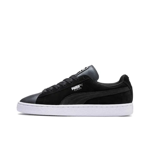 PUMA Suede Shimmer Lightweight Low-Top Skateboard Shoes Women's Black Gray PUMA Замша Шimmer Легкие Низкие Кроссовки для Скейтбординга Женские Черный Серый