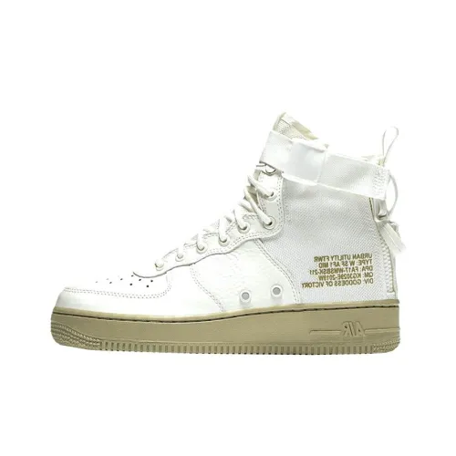 Nike Air FORCE 1 Айвори Оливковый Slip-on Легкий MID Скейтбординг Кроссовки Женские Белый Коричневый