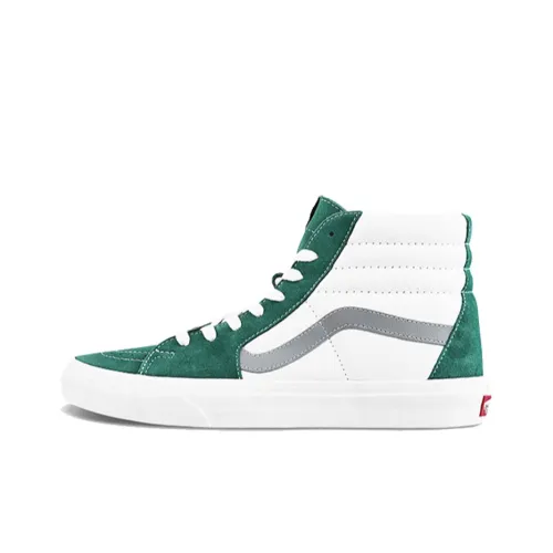 VANS SK8 Slip-on Устойчивый к истиранию Высокий верх Скейтборд Кроссовки Унисекс Белый Зеленый