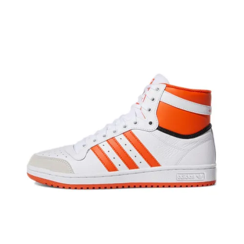 Adidas Originals Top Ten Устойчивые к истиранию Высокие Кроссовки для скейтбординга Унисекс Белый Оранжевый