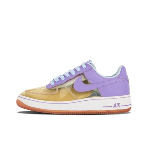 Nike Air Force 1 Fantastic 4 Invisible Покрытие Противоскользящий Низкий Топ Скейтбординг Кроссовки Женские Фиолетовый Желтый